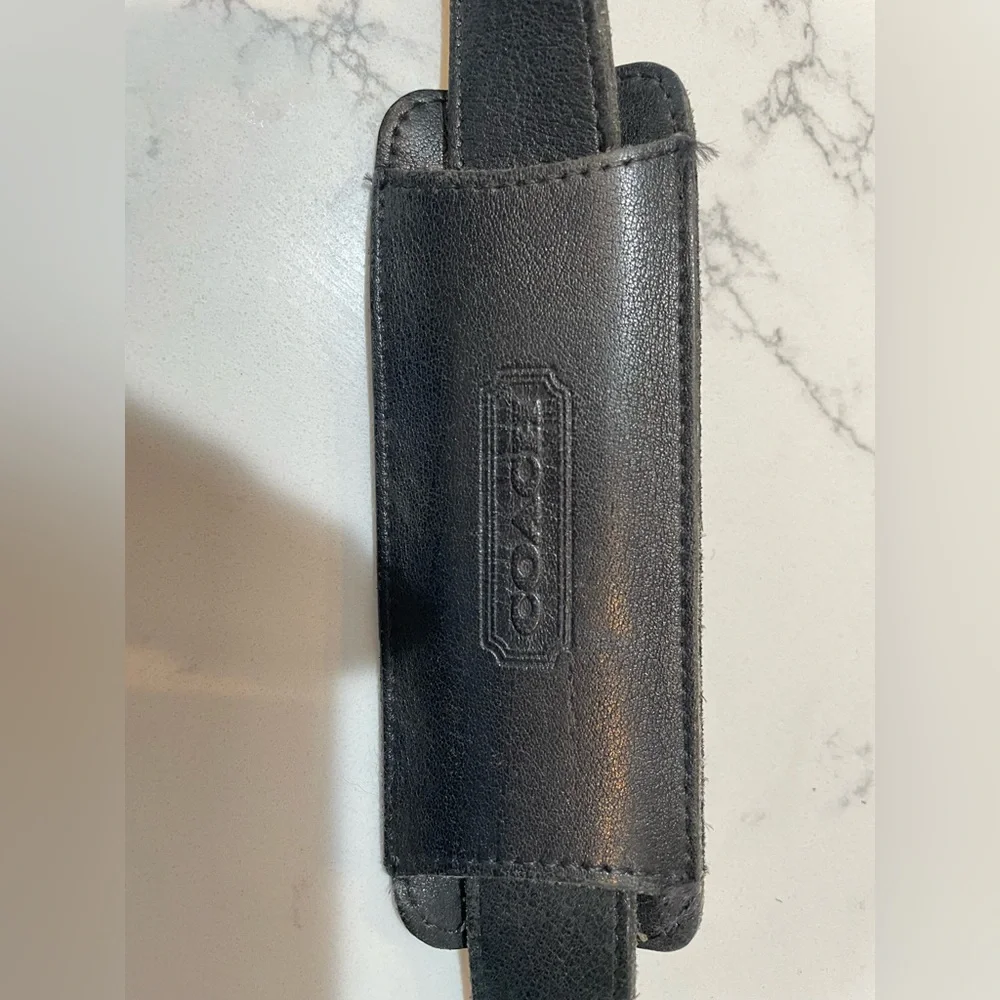 COACH VINTAGE USA BLACK TURN LOCK LEATHER SHOULDER BAG CROSSBODY PURSE WILLIS - Picture 2 of 6